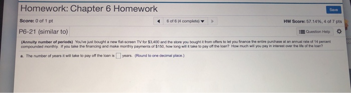 Solved Homework: Chapter 6 Homework Save Score: 0 of 1 pt 6 | Chegg.com