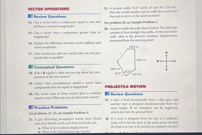 Solved VECTUHS AND THE GRAPHICAL. mathon Review Questions 1. | Chegg.com