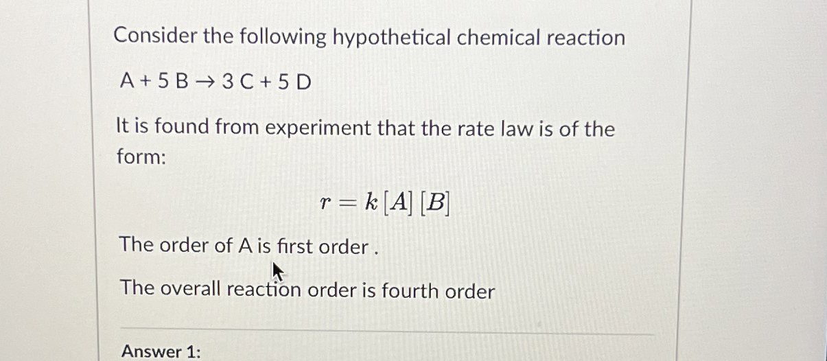 Consider the following hypothetical chemical | Chegg.com