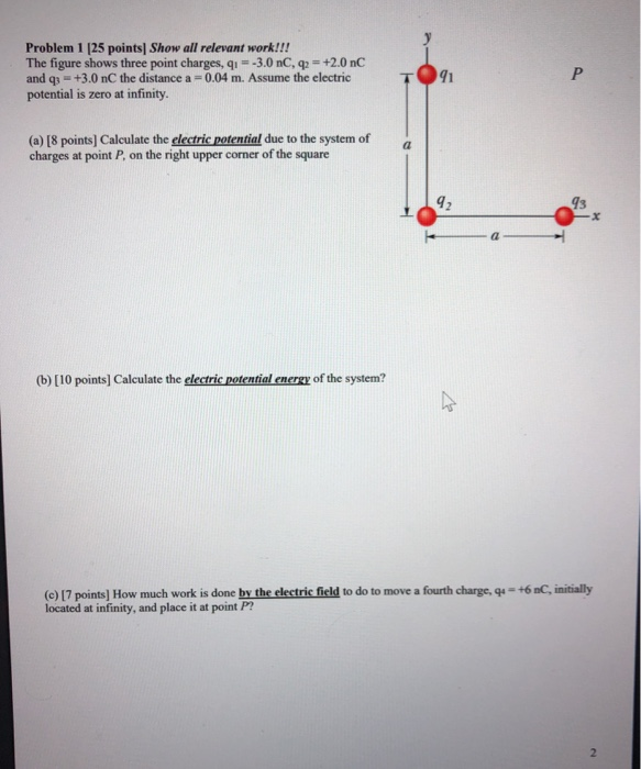 Solved Problem 1 [25 points Show all relevant work!!! The | Chegg.com