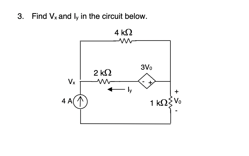 Solved Find Vx ﻿and Iy ﻿in the circuit below. | Chegg.com
