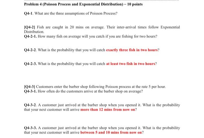 Solved Problem 4 (Poisson Process and Exponential | Chegg.com