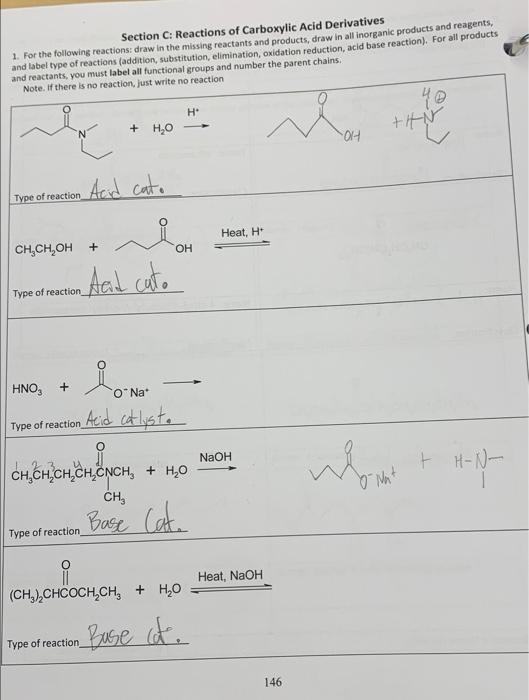 Solved Section C: Reactions of Carboxylic Acid Derivatives | Chegg.com