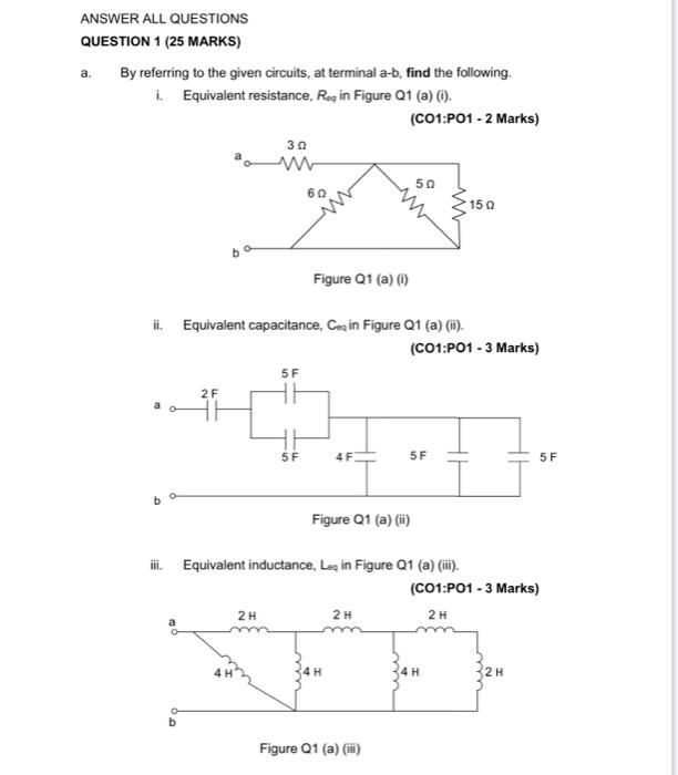Solved ANSWER ALL QUESTIONS QUESTION 1 (25 MARKS) a. By | Chegg.com