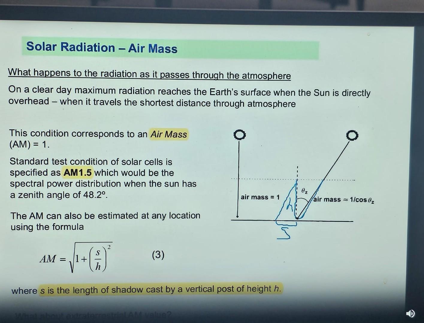 Solved Q.1 Is air mass defined as the amount of | Chegg.com