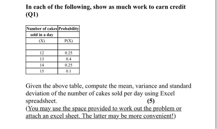 Solved In each of the following, show as much work to earn | Chegg.com