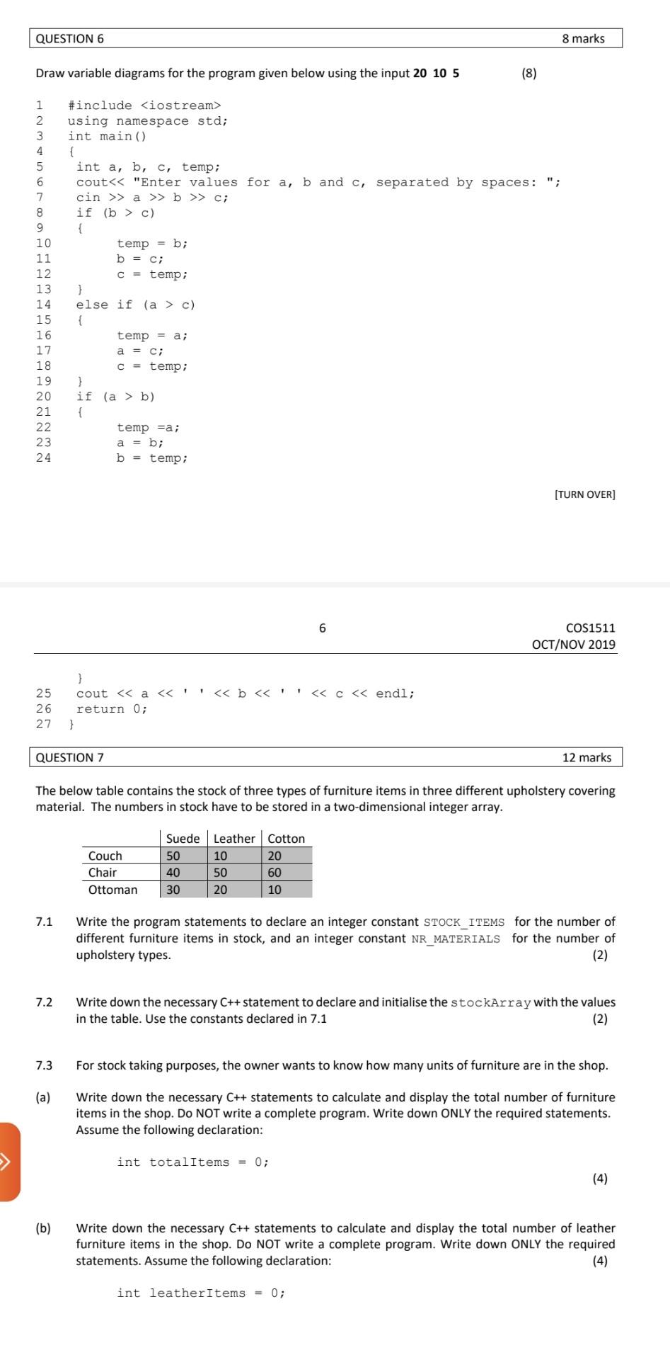 Solved Draw variable diagrams for the program given below | Chegg.com