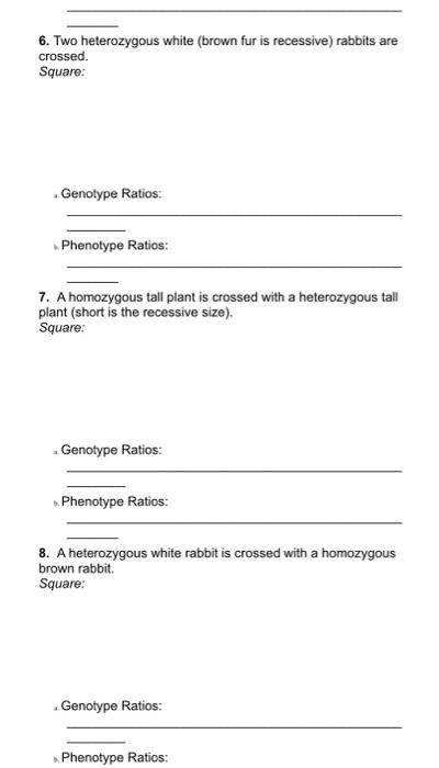 Solved Exercise 2: Practice Genetic Problems: For the rest | Chegg.com