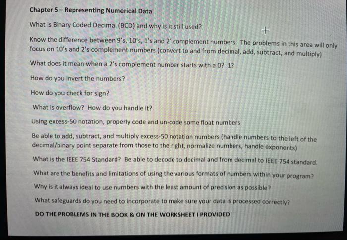 Solved Chapter 5 - Representing Numerical Data What Is | Chegg.com