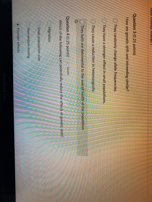 Solved Question 1 (0.25 points) Saved Which of the following | Chegg.com