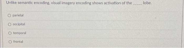Solved The MOST effective form of encoding appears to be | Chegg.com