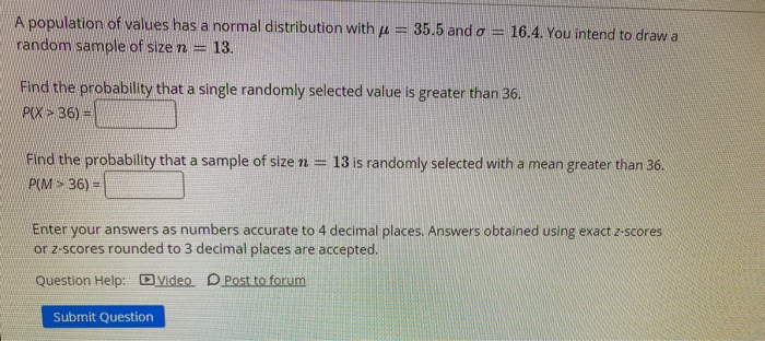 Solved A population of values has a normal distribution with | Chegg.com