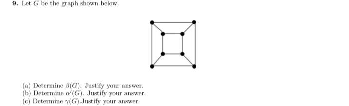 Solved 9. Let G be the graph shown below. (a) Determine | Chegg.com