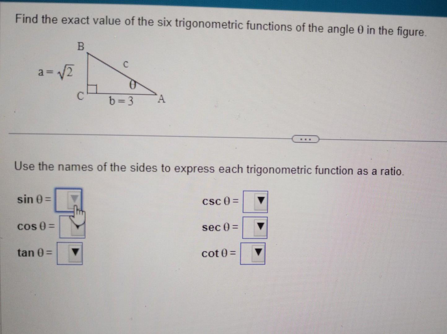 how to find the exact value of the six trigonometric functions