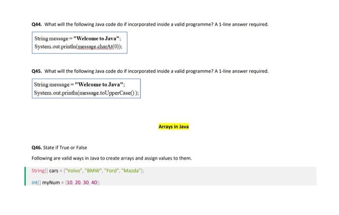 Solved 944. What will the following Java code do if | Chegg.com