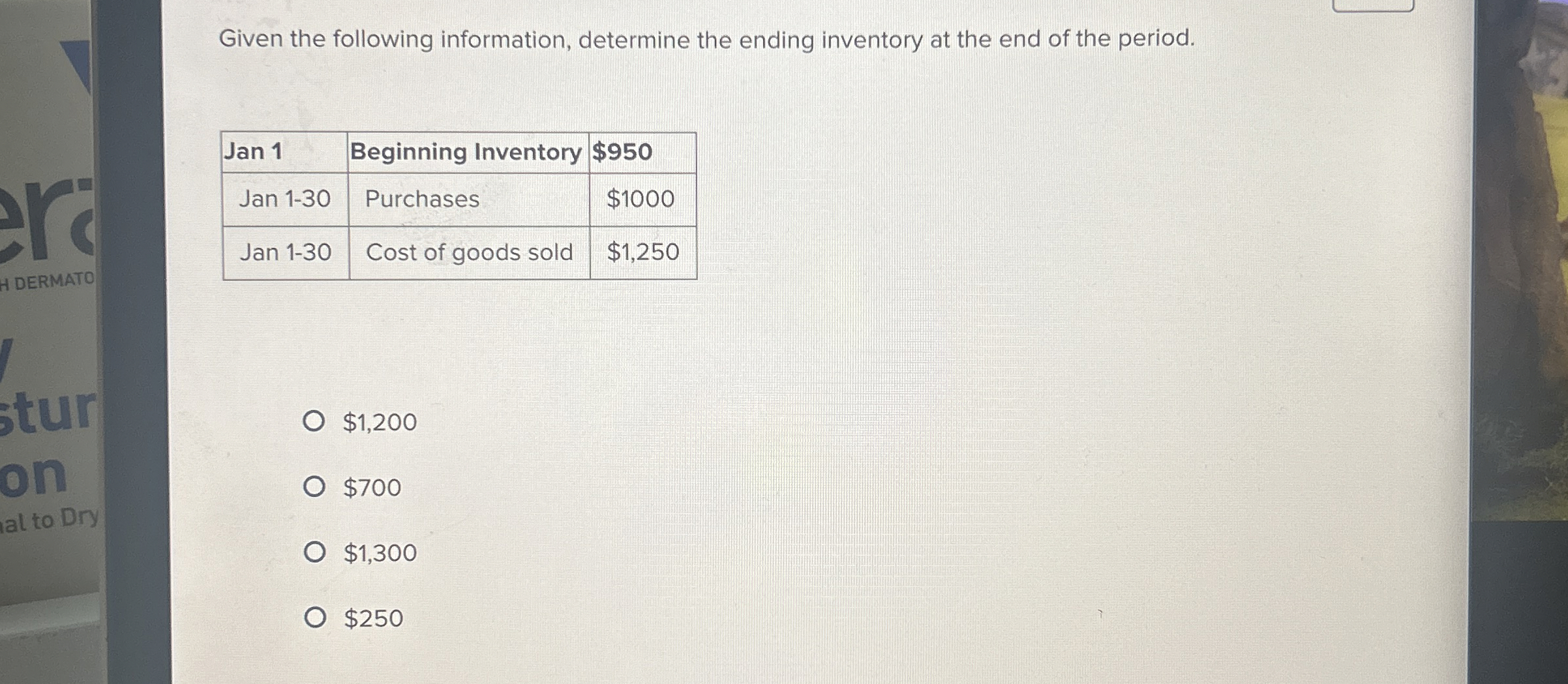 Solved Given the following information, determine the ending | Chegg.com