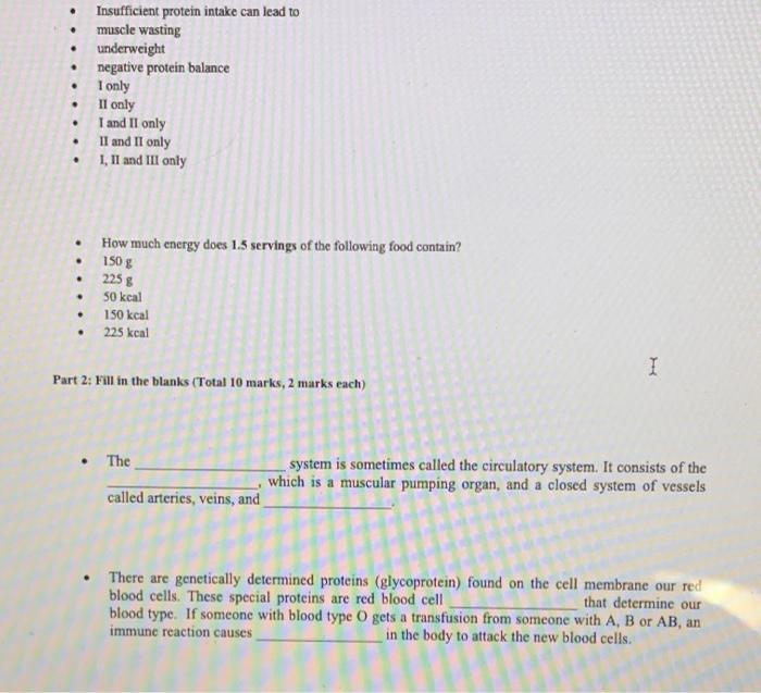 Solved Part 1: Multiple Choice Questions. (Total 10 marks, 2 | Chegg.com