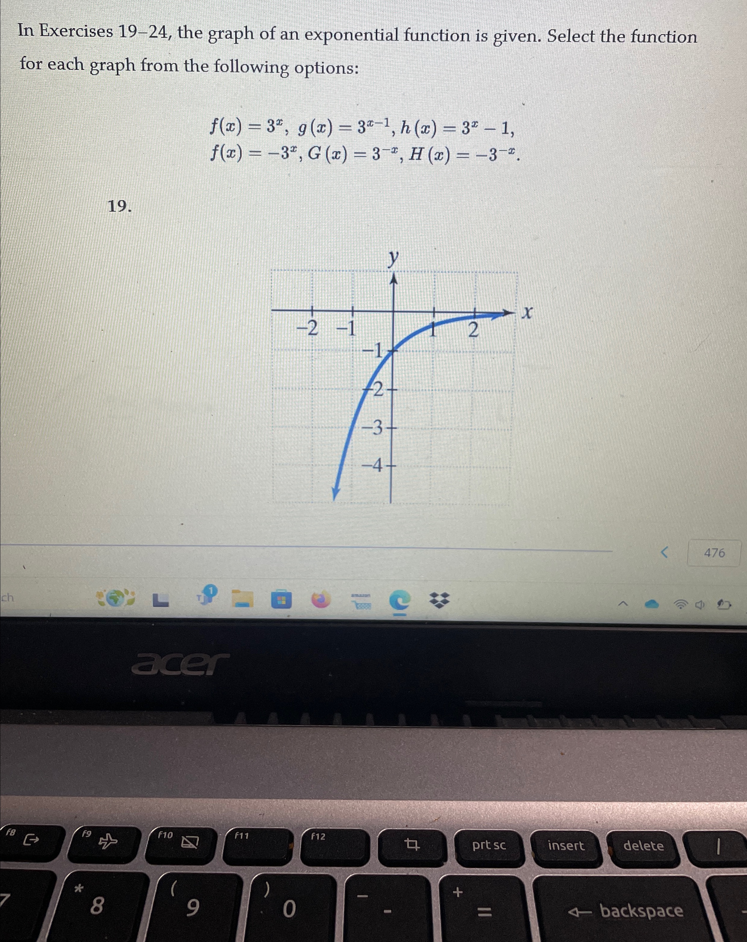 Solved In Exercises 19-24, ﻿the graph of an exponential | Chegg.com
