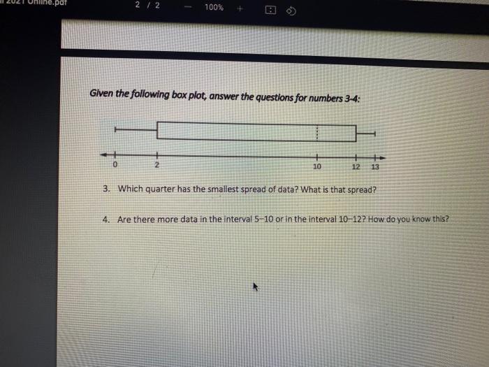 Solved inline.por 2 / 2 100% B © Given the following box | Chegg.com