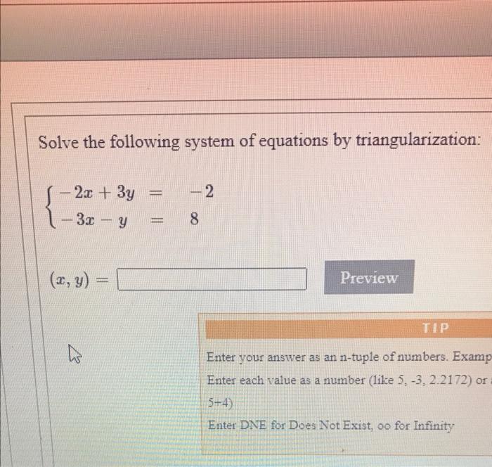 Solved Solve the following system of equations by | Chegg.com