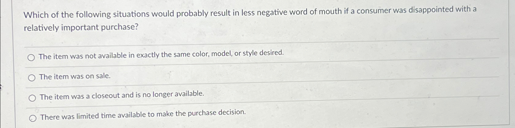 Solved Which of the following situations would probably | Chegg.com