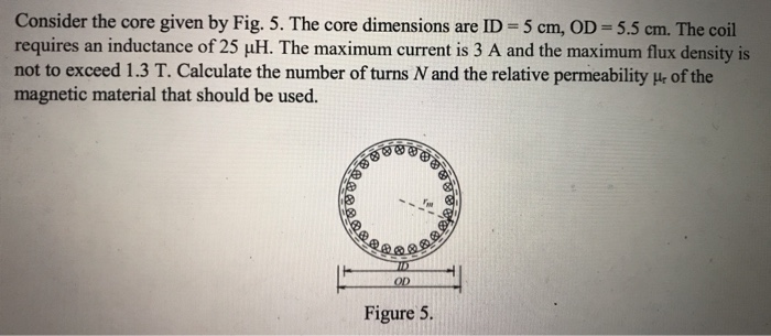 Solved Consider The Core Given By Fig 5 The Core Dimens