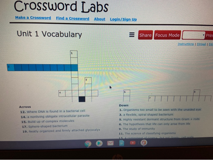 Solved Crossword Labs Make a Crossword Find a Crossword | Chegg.com