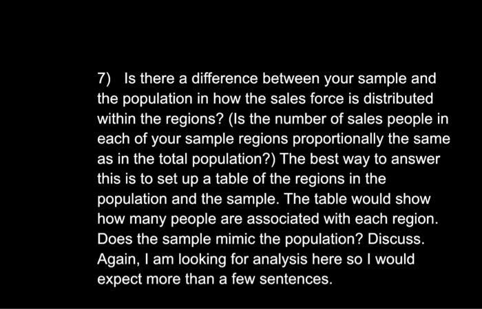 Solved 7) Is there a difference between your sample and the | Chegg.com