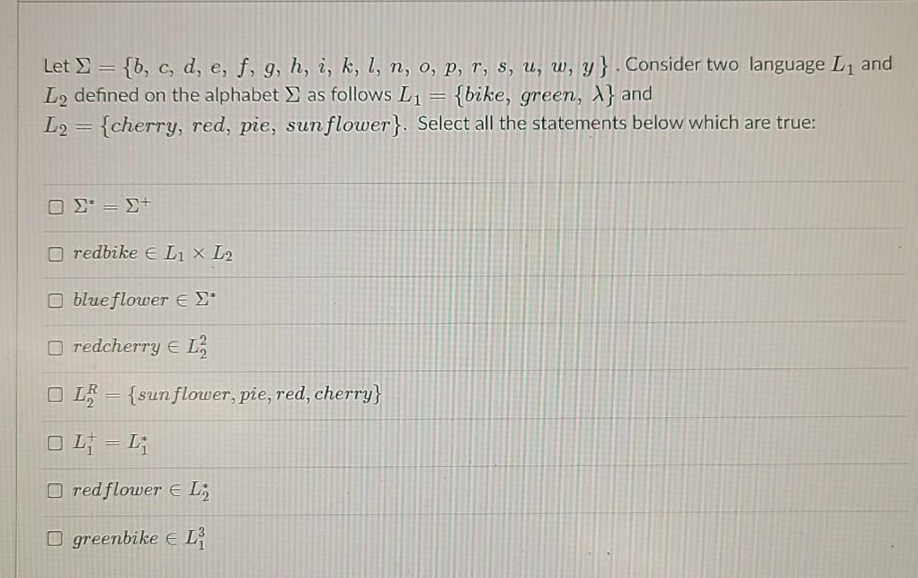 Solved Let I B C D E F G H I K L N O P R S Chegg Com