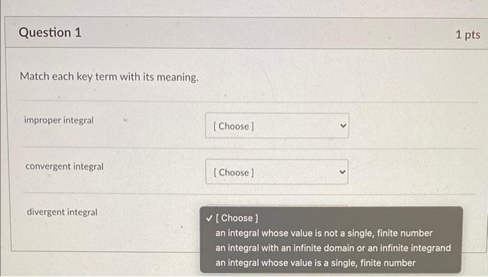 Solved Question 1 1 pts Match each key term with its | Chegg.com