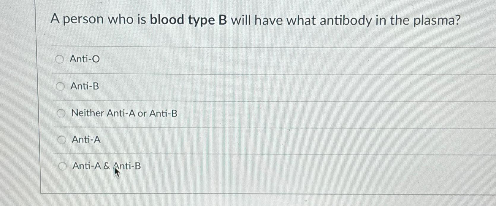 solved-a-person-who-is-blood-type-b-will-have-what-antibody-chegg