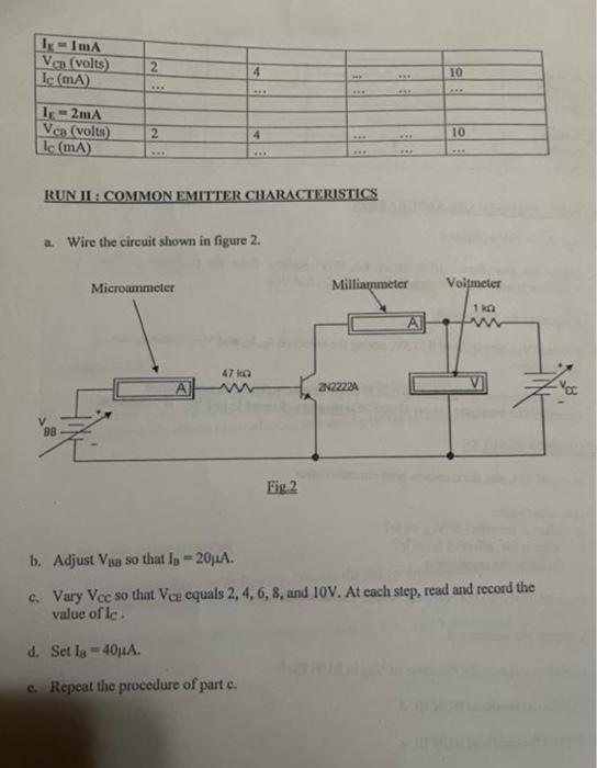 Solved 5. TRANSISTOR CIIARACTERISTICS Equipment: - DMM - 2× | Chegg.com