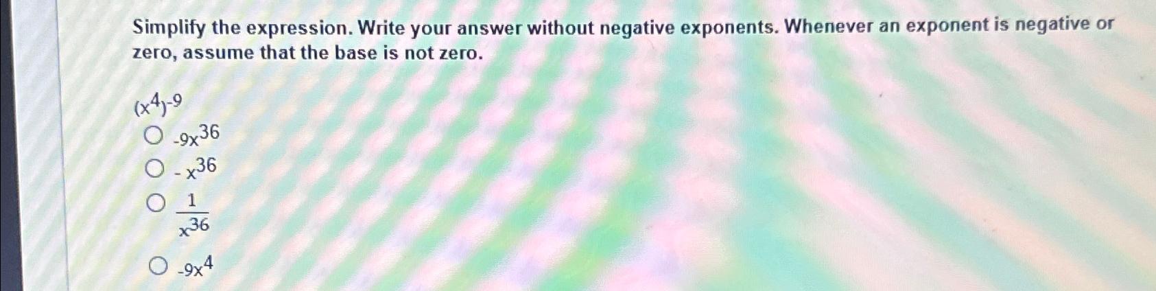 Solved Simplify The Expression. Write Your Answer Without | Chegg.com