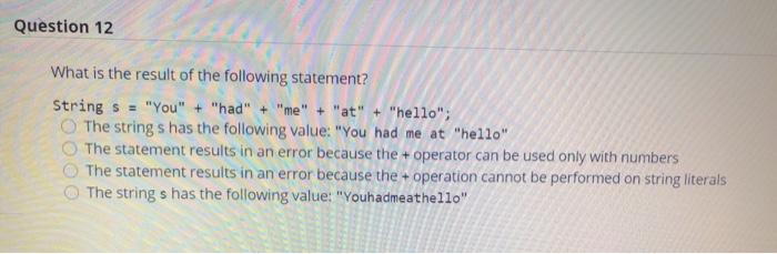 Solved Question 9 Which of the following code fragments will | Chegg.com