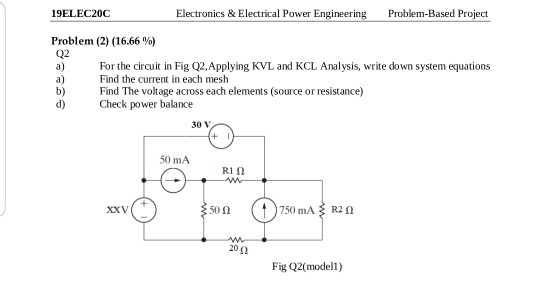 Solved 19ELEC20C Electronics & Electrical Power Engineering | Chegg.com