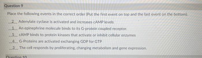 Solved Place the following events in the correct order (Put | Chegg.com