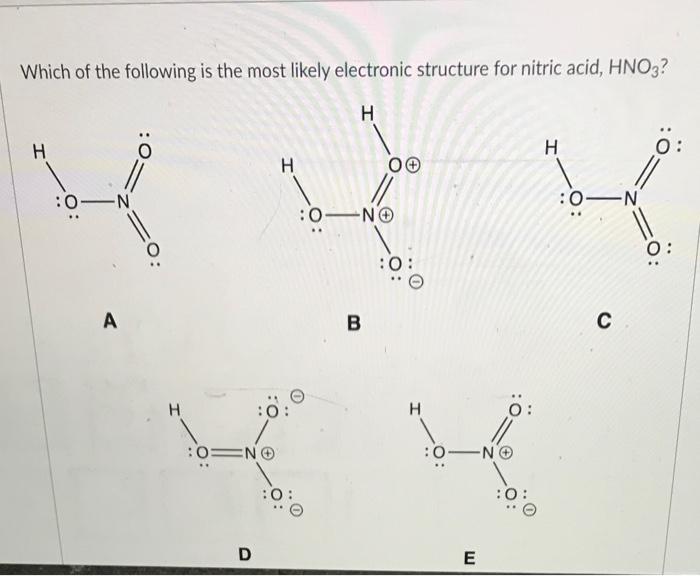 Solved Which of the following is the most likely electronic | Chegg.com