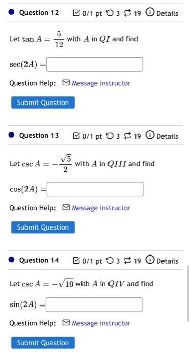 Solved I need help with these 3 problems please and thank | Chegg.com