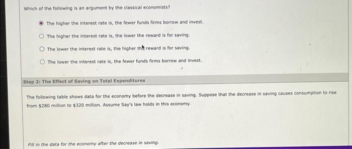 Solved 2. Classical Economists And Interest Rate Flexibility | Chegg.com