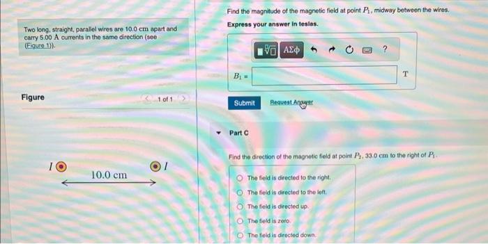 Solved Find the magnitude of the magnetic field at point P1, | Chegg.com