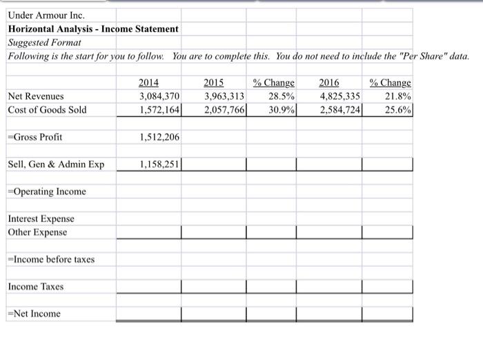 comfortabel Berucht andere Solved Financial Analysis Case 1 - Under ArmourNow that we | Chegg.com