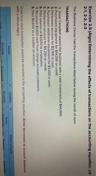 Solved Exercise 2.5 (Algo) Determining the effects of | Chegg.com