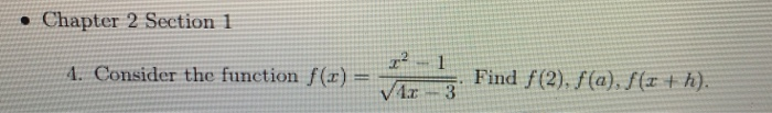 Solved Chapter 2 Section 1 4. Consider the function f(x) = | Chegg.com