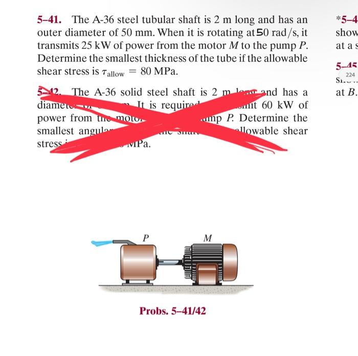 Solved 5 41 The A 36 Steel Tubular Shaft Is 2 M Long And 6389