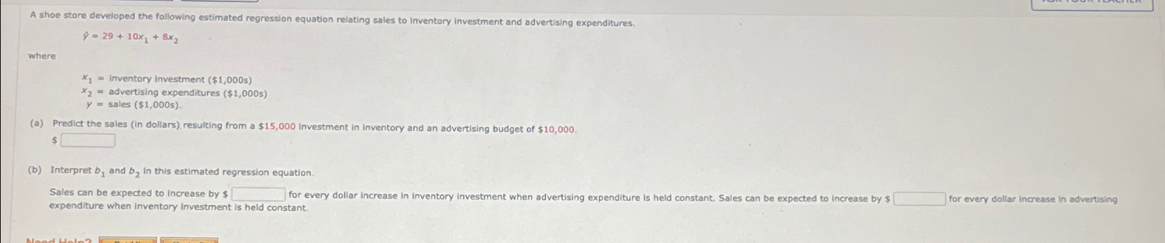 Solved A shoe store developed the following estimated | Chegg.com