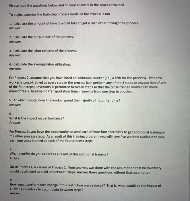 Process Questions Using Example - Problem 2: Four Step Process questions Process 1 | Chegg.com