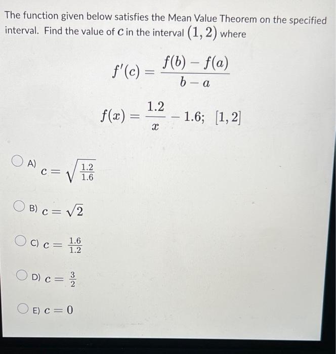 Solved Find the absolute minimum value of the given function | Chegg.com