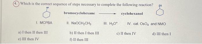Solved which is the correct sequence of steps necessary to | Chegg.com