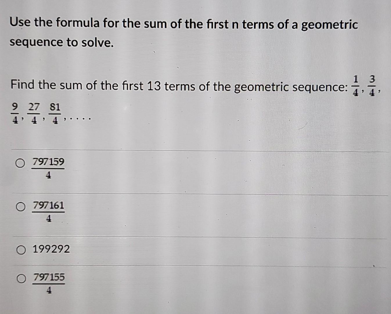 find sum of first n terms of geometric sequence