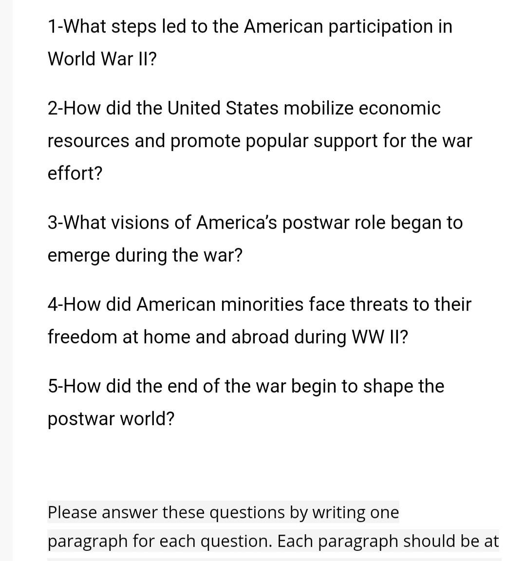 Solved 1-What steps led to the American participation in | Chegg.com